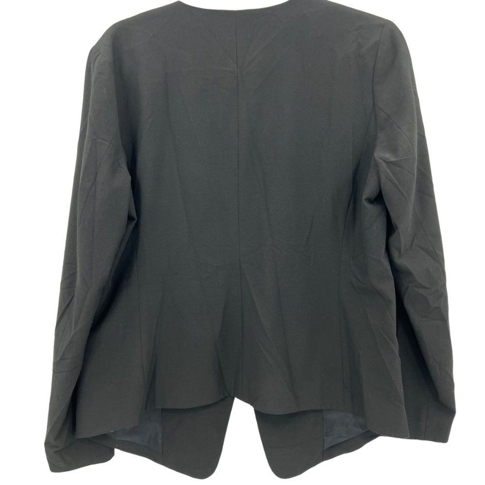 Michael Kors Long Front with Shorter Back Single Button Black Blazer Size 10 - Picture 10 of 15